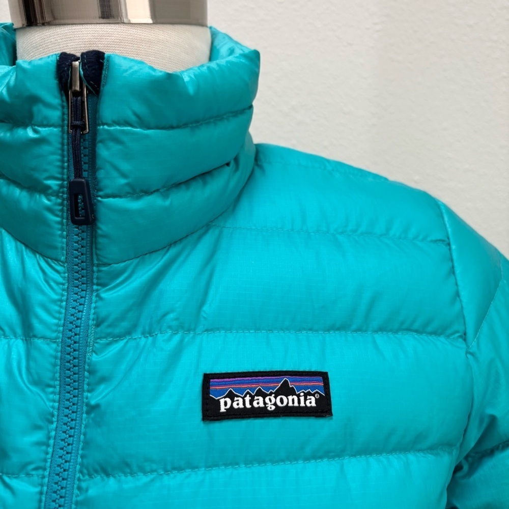 Patagonia Down Sweater Puffer Jacket Lightweight Packable Teal Blue Size Small - Picture 5 of 12